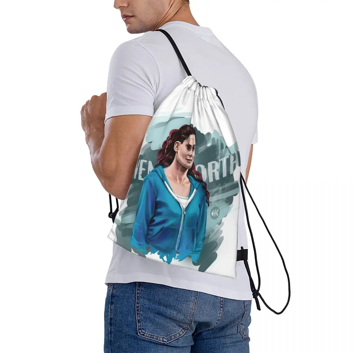 Bea Smith Backpacks Fashion Portable Drawstring Bags Drawstring Bundle Pocket Sports Bag BookBag For Travel Students