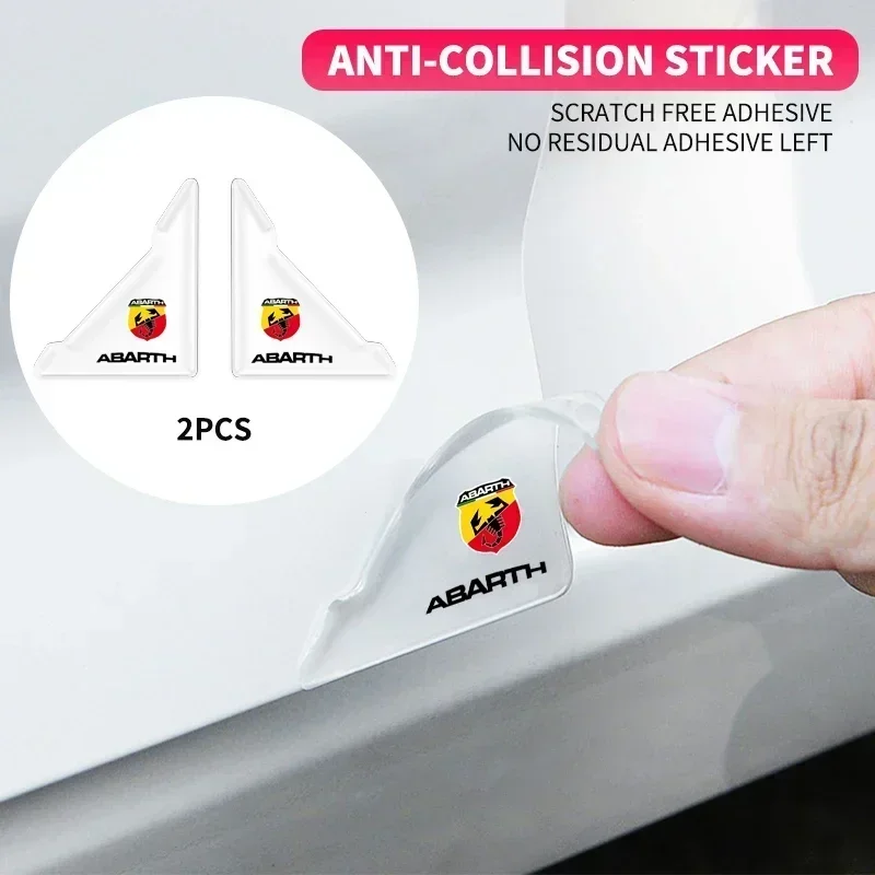 2Pcs Car Door Corner Cover Anti-Scratch Protection Sticker For Fiat Abarth 595 Abarth 500 Abarth 124 Spider Car Accessories