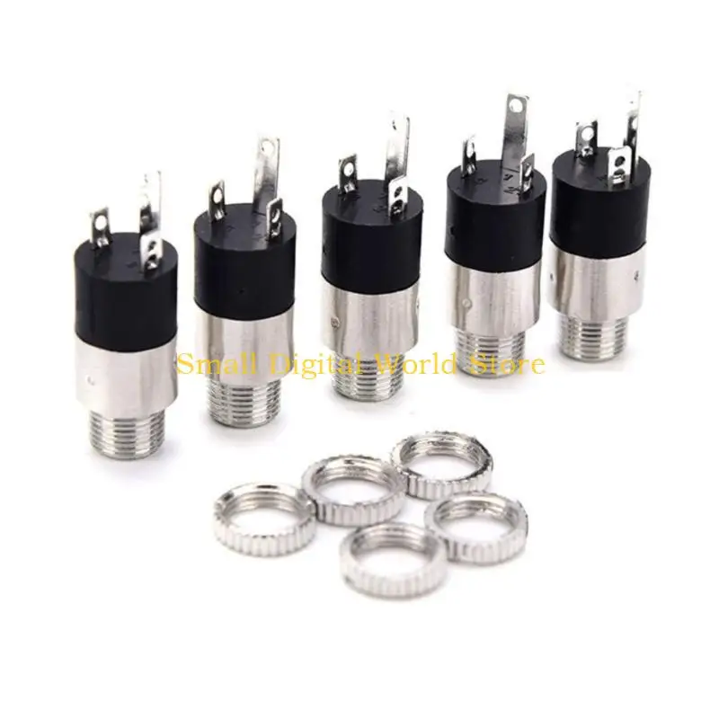 77UB Set of 5 High Conductivity 3.5Mm Sound Jacks Connectors Gold/ Plate Design