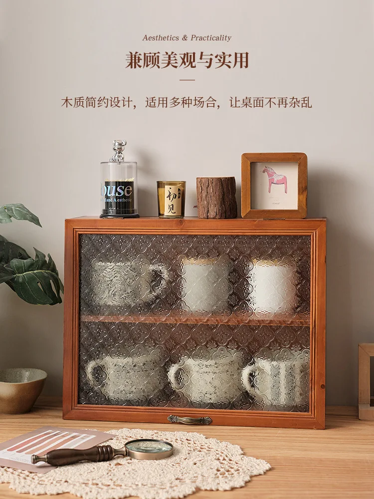 

Desktop storage box, cup storage cabinet, tea set display cabinet, kitchen, water cup rack, Japanese tableware, locker.