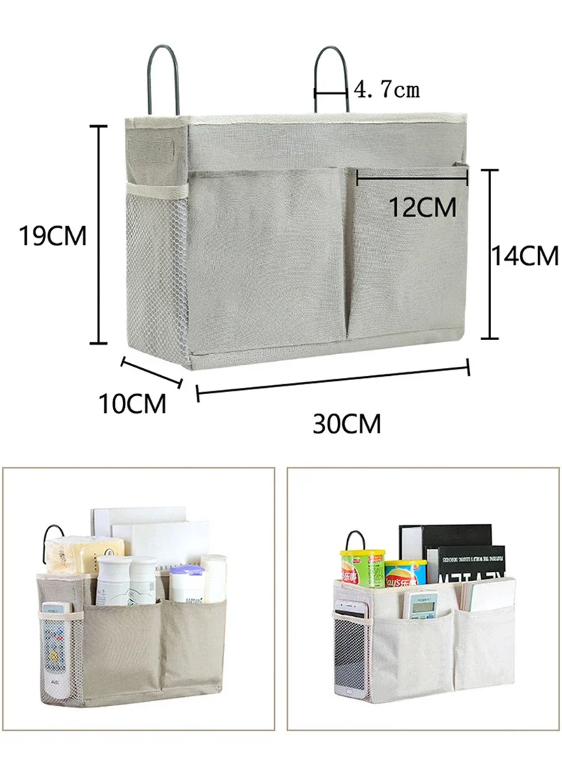 Bedside Caddy Hanging Bed Organizer Storage Bag Pocket for Bunk and Hospital Beds College Dorm Rooms Baby Bed Rails Camp 4 Pocke