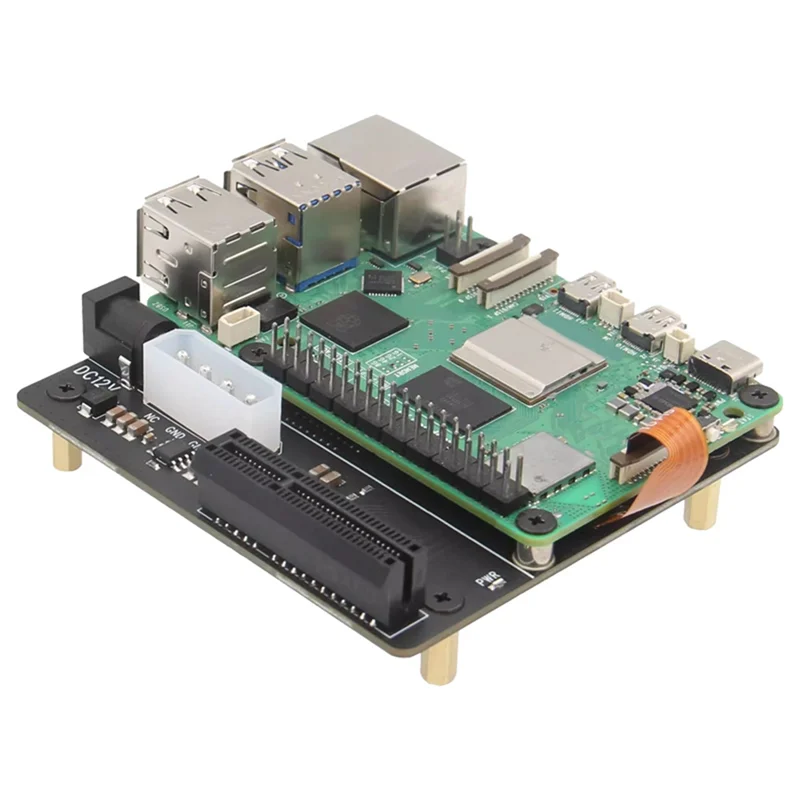 

ABZZ-X1010 Expansion Board Pcie FFC Connector To Standard Pcie X4 Slot Expansion Board For Raspberry Pi 5 US PLUG