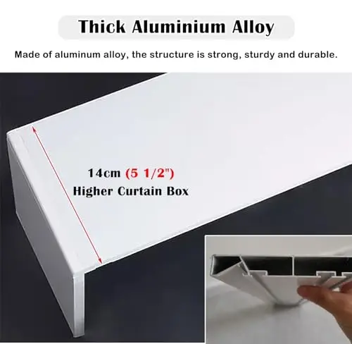Decorative Curtain Pelmet Box - Wall or Ceiling Mount, Stylish Valance with Fixing Brackets for Living Room, No Track