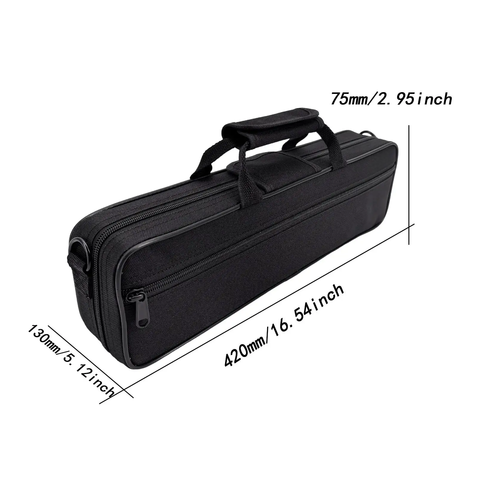 حافظة فلوت لقماش أكسفورد مكونة من 16 فتحة، حقيبة أدوات موسيقية خفيفة الوزن محمولة، حقيبة حمل فلوت، حزام كتف قابل للتعديل
