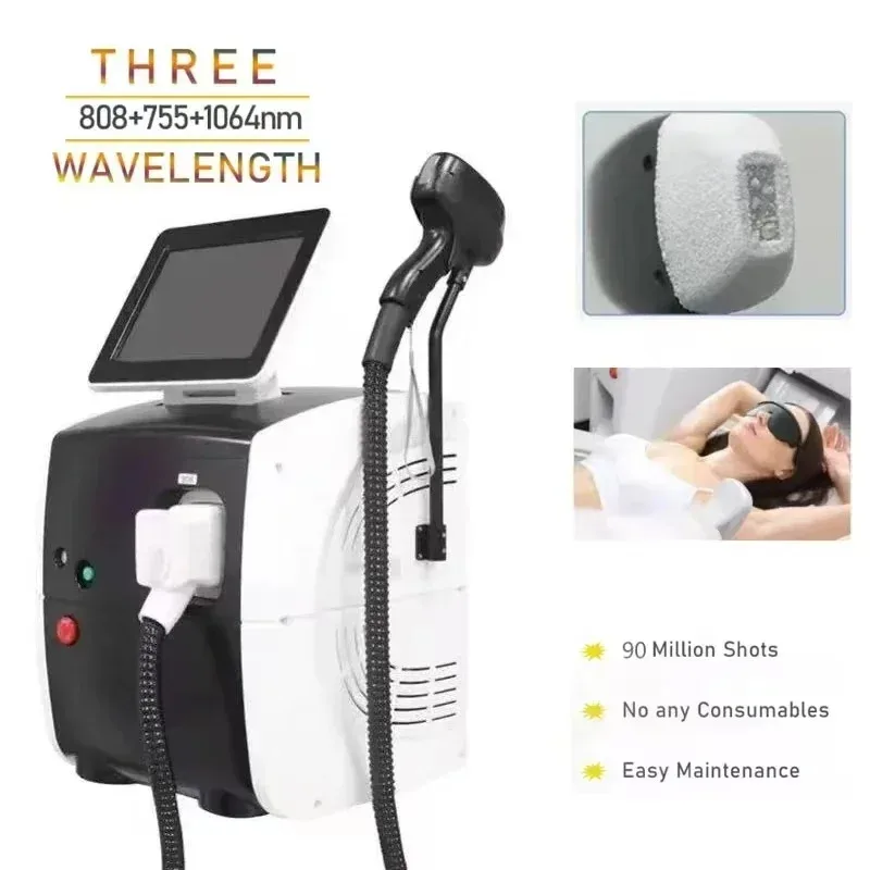 

Professional 2025 Titanium Hair Removal Machine 3Wavelength 755nm/1064nm/808nm Ice Diode Painless Beauty Equipment