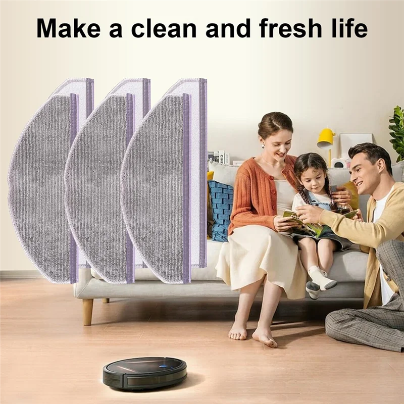 A75X Bantalan Pel Pengganti Bantalan Serat Mikro Atas Kompatibel untuk Penyedot Debu Robot Seri Eufy L60/L60 Hybrid/L60 SES/L50