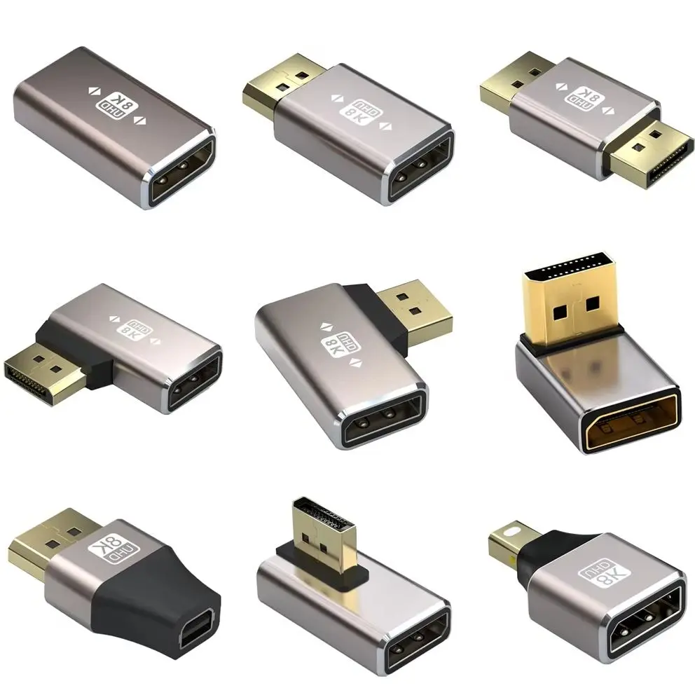 DP Male-to-female 90 Degree Right Angle Elbow Computer Graphics Card Display Displayport Converter 4K144hz HD Steering Head 8k