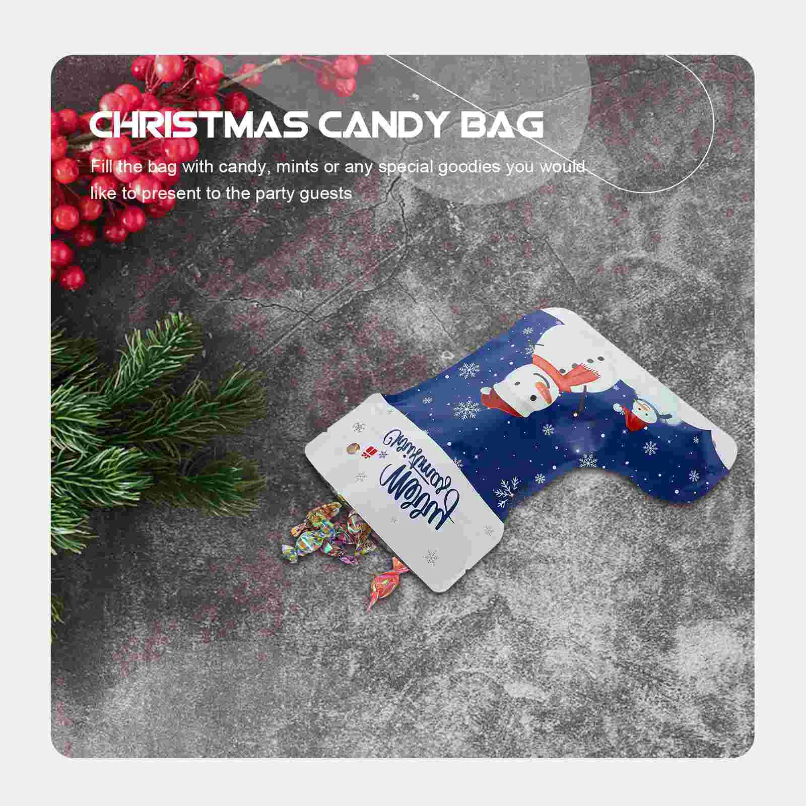 20 Pcs Christmas Treat Bag Candy Gift Self-sealing Blue Aluminum Plating Bags Small Size