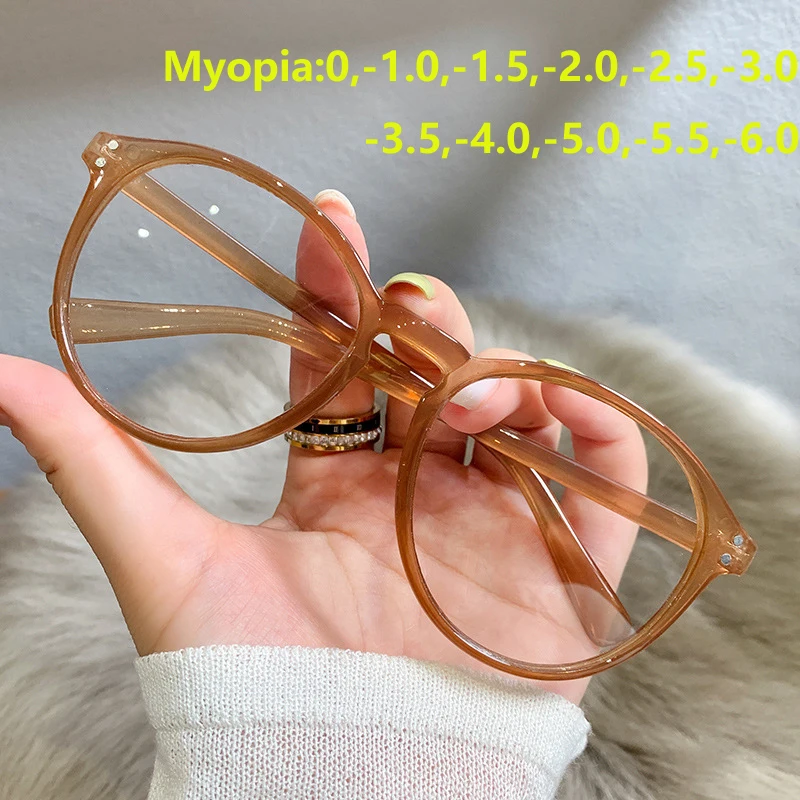 

Fashion Women Myopia Glasses Anti Blue Light Unisex Trend Near Sight Eyeglasses Finished Shortsighted Lenses Optical Diopter