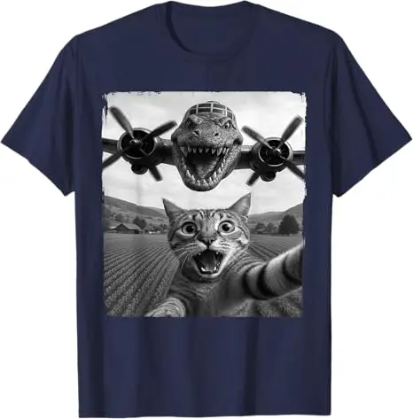 2025 جديد Bombardino Crocodilo الإيطالية Brainrot Meme Cat Selfie الراكون Selfie مع الغريبة UFO مضحك الراكون الجرافيك المحملة Y2k القمم