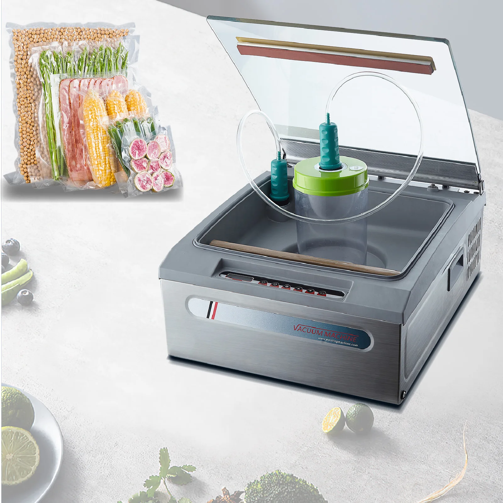 Restaurant Table Top Vacuum Sealing Machine Food Meat Vegetables Vacuum Packing Machine Dz-260s Vaccum Machine Vacuum Packing