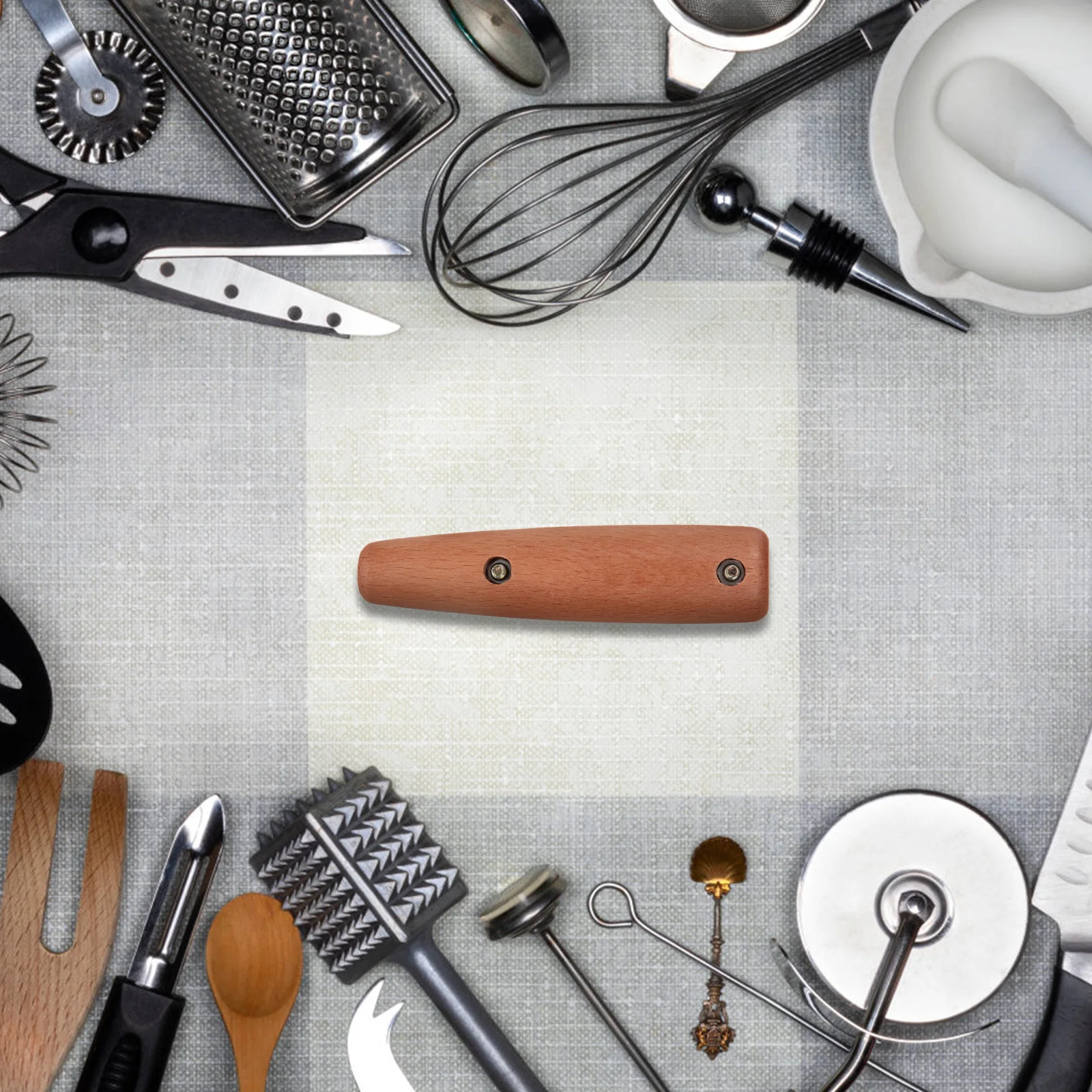 

1Set Spatula Wooden Handle Antiscald Grip Safe Kitchen Utensils Replacement Practical Texture Firm Holding