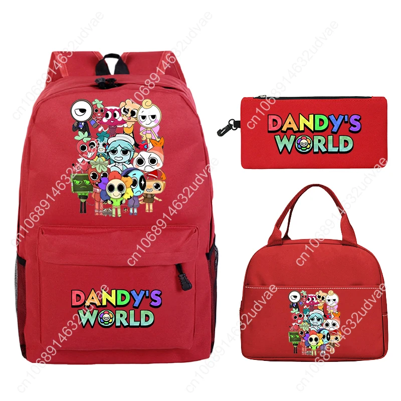 Dandy's World Print Backpack With Lunch Bag Pencil Case Cartoon School Bags for Boys Girls School Bags Set Best Gifts 3Pcs Set