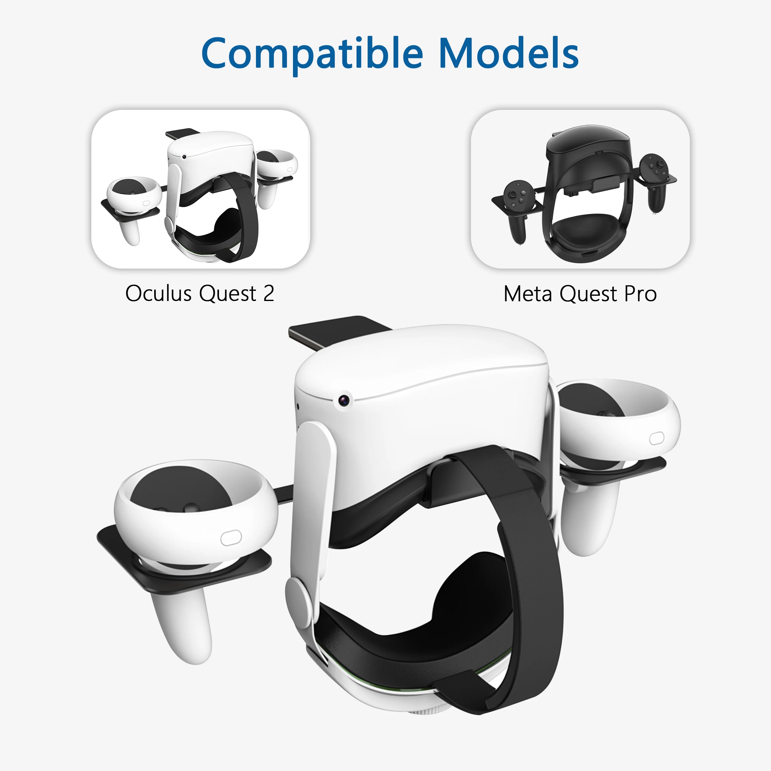HUNDAI-Soporte de escritorio de aleación de aluminio puro, estación Simple de ahorro de espacio para Oculus Quest 2/Meta Quest Pro VR, accesorios