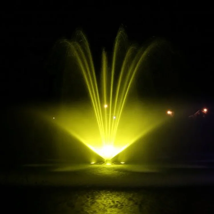 Daffodil Factory Outdoor Garden Pond Decoration RGB LED Light Stainless Steel Floating Music Fountain