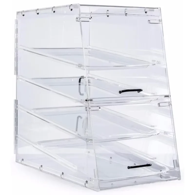4 Tier Magnetic Door Bakery Display Stand Large Cake Storage Box Commercial Kitchen Equipment Pastry Showcase Rack for Shop