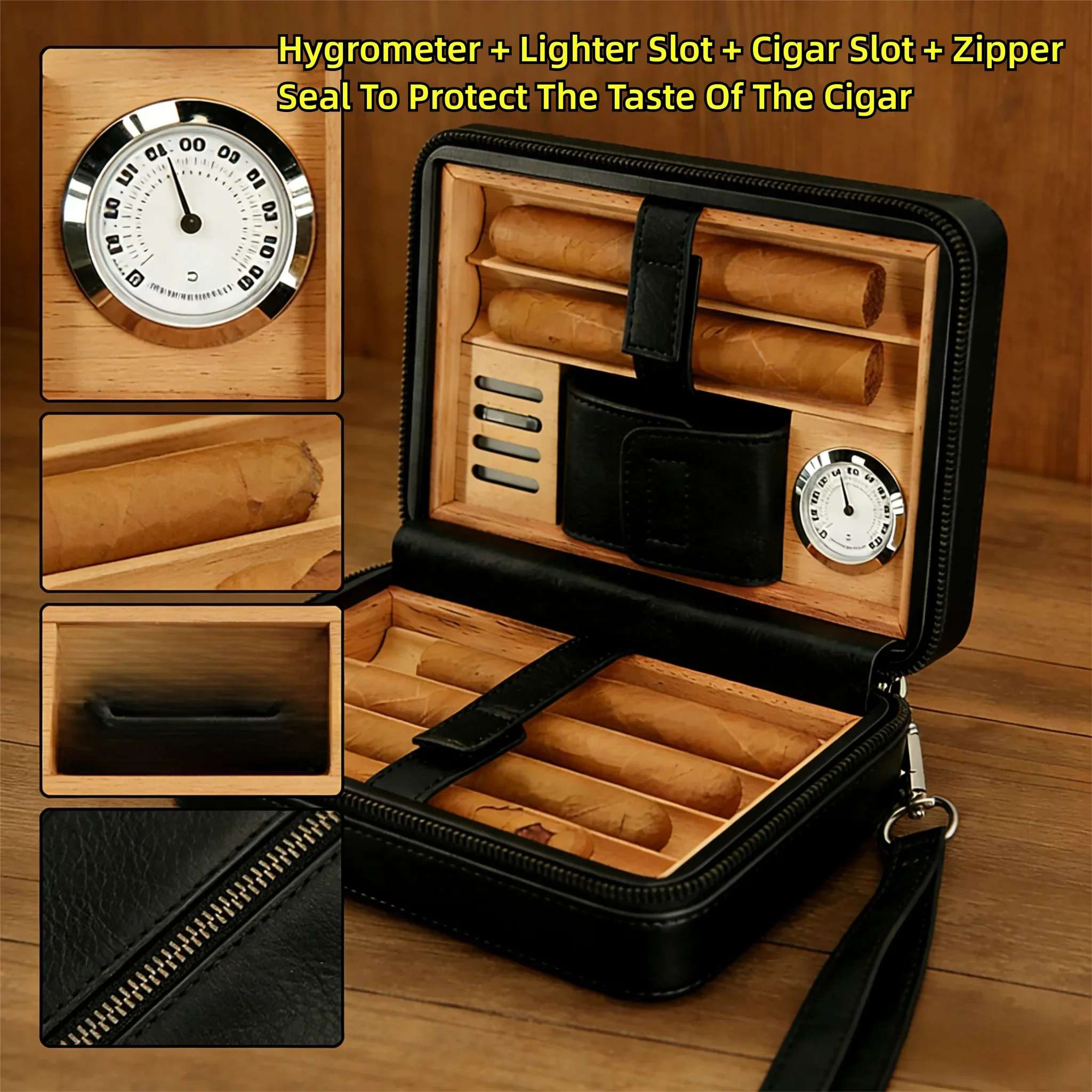 

Коробка для сигар на молнии, упаковка из 6 упаковок, удобная коробка для сигар, коробка для сигарет, аксессуары для курения, набор материалов из кедрового дерева