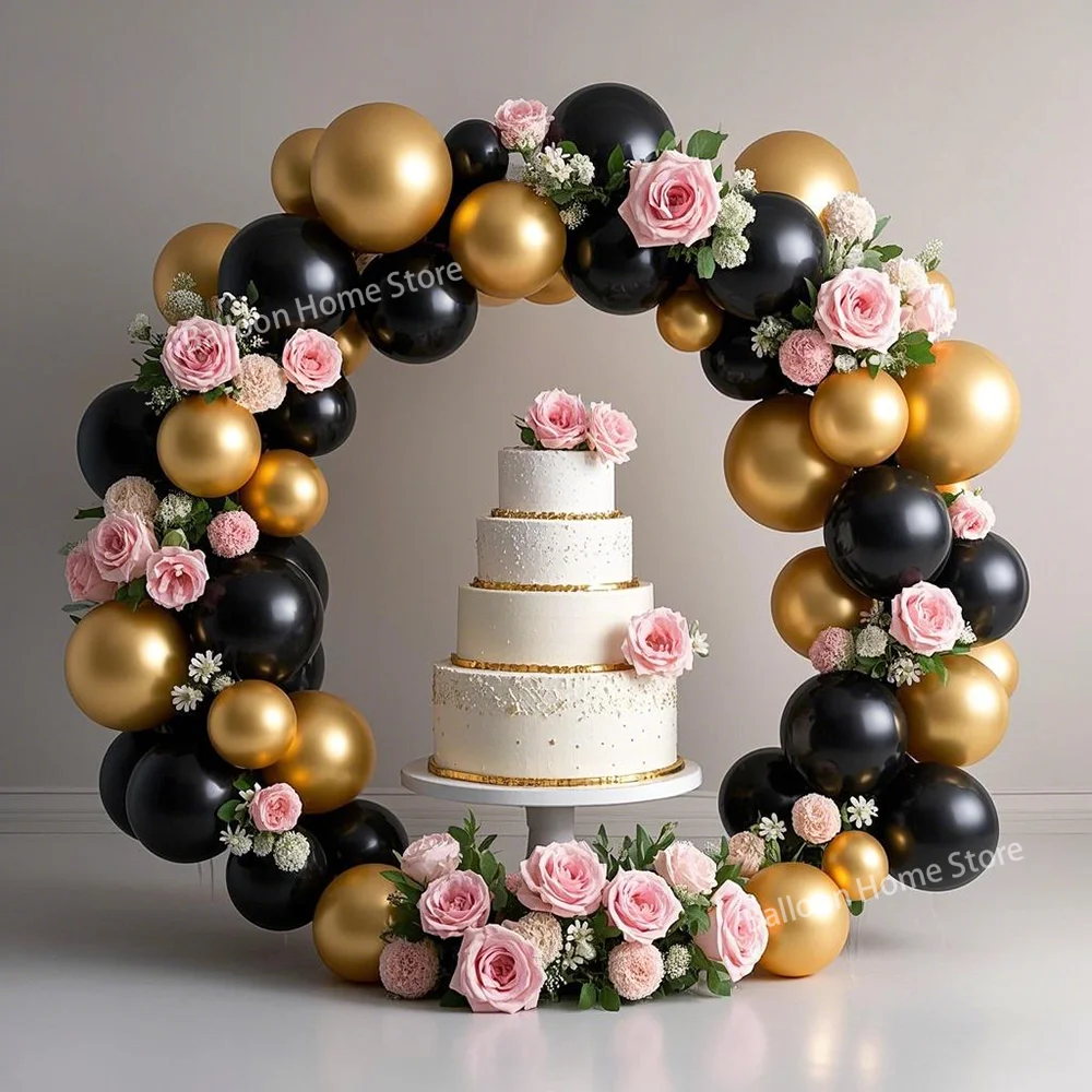 

Black Gold Garland Arch Set Latex Balloon for Adult Birthday Wedding Gender Reveal Bachelorette Party Family Reunion Celebration