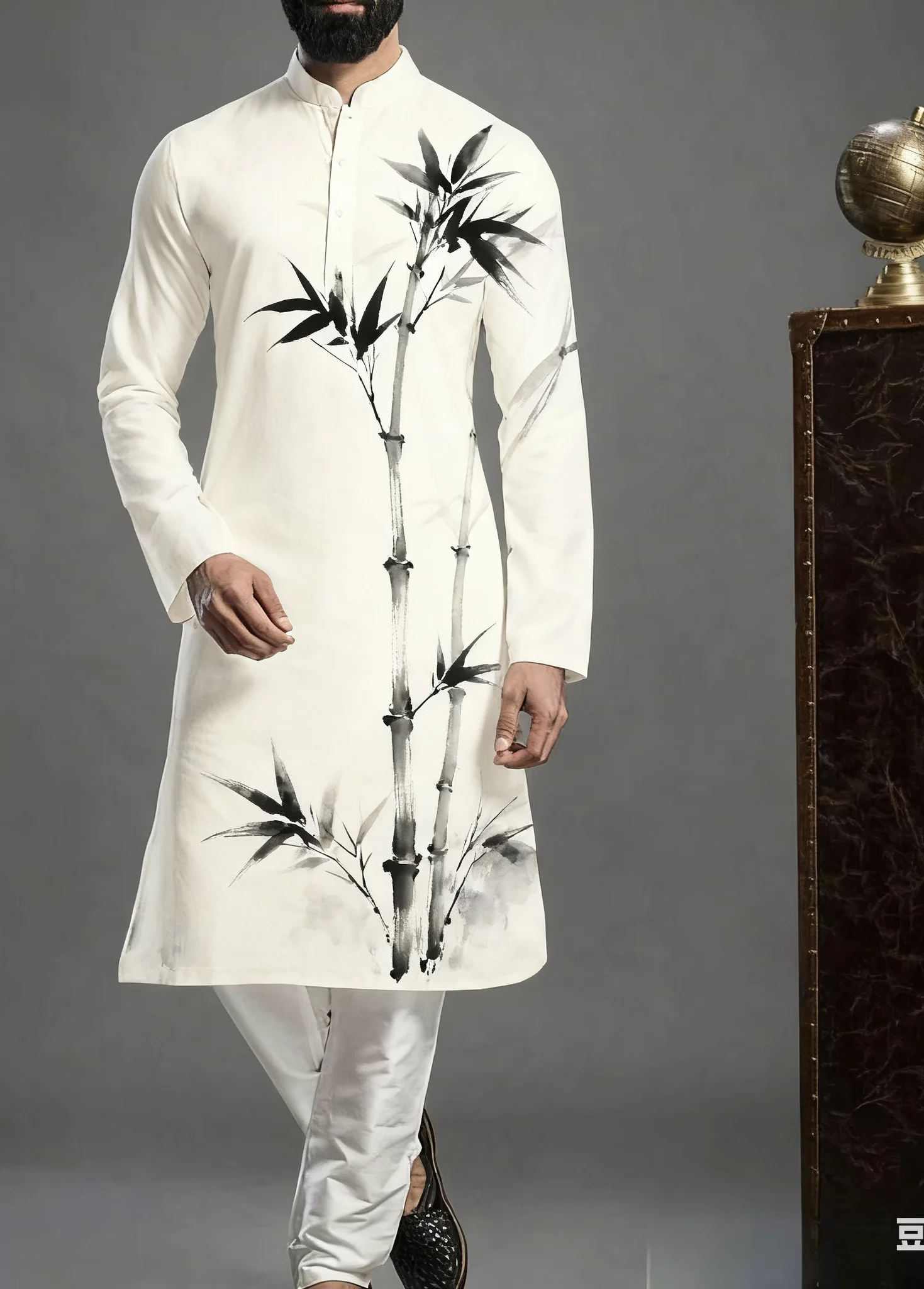 2025Kurt Men's Digital Printed Patterns with Multiple kurta vardha Fashionable Casual Fit Regular Robe Suitable for All Occasion