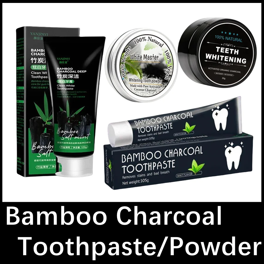 Bamboo Charcoal Toothpaste Whitening Teeth Activated Carbon Removing Yellow Teeth Deep Cleaning Tooth Oral Fresh Health Care