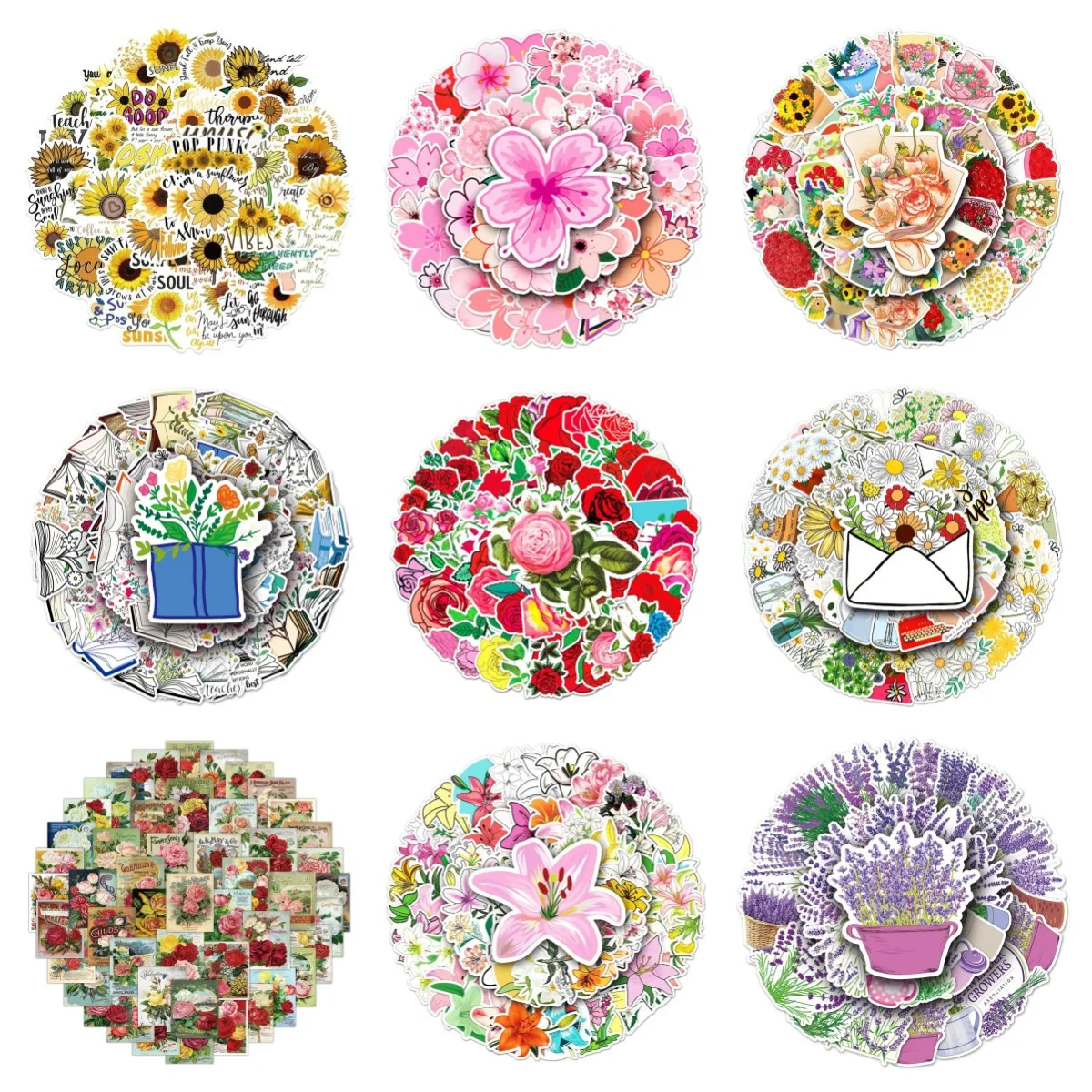 

10/30/50PCS Lavender Cartoon Small Fresh Personality Creative Sticker Luggage Mobile Phone Computer Sticker Wholesale