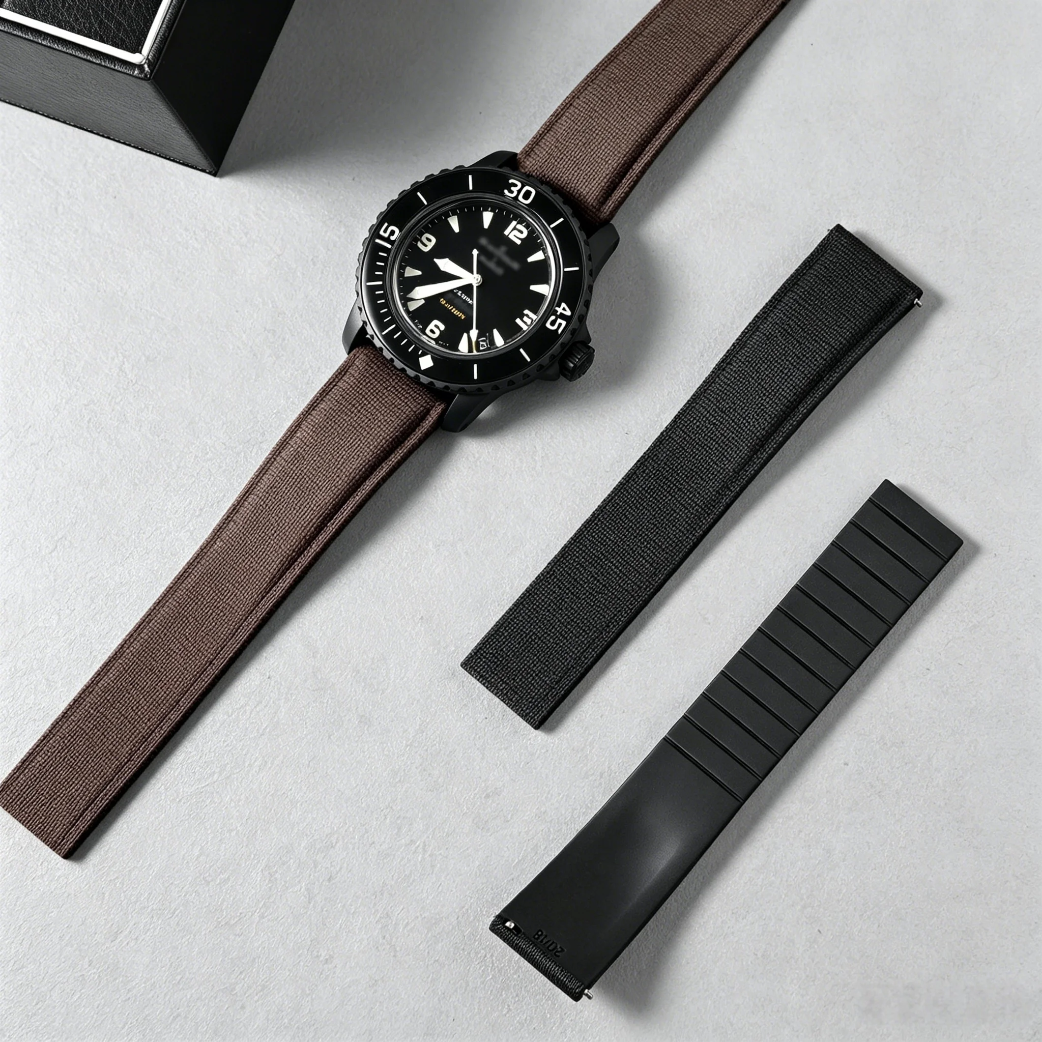 

18mm 19mm 20mm 21mm 22mm Sailcloth Design FKM Rubber Watch Strap Quick Release For Rolex Daytona CTS Rubber Watch Bands For Men