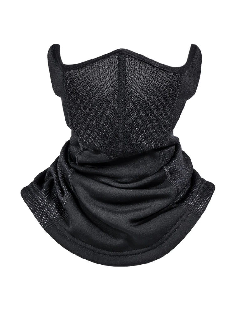 AliExpress Fleece-Lined Winter Cycling Mask - Warm Neck & Face Protector for Outdoor Riders, Men's Headgear
