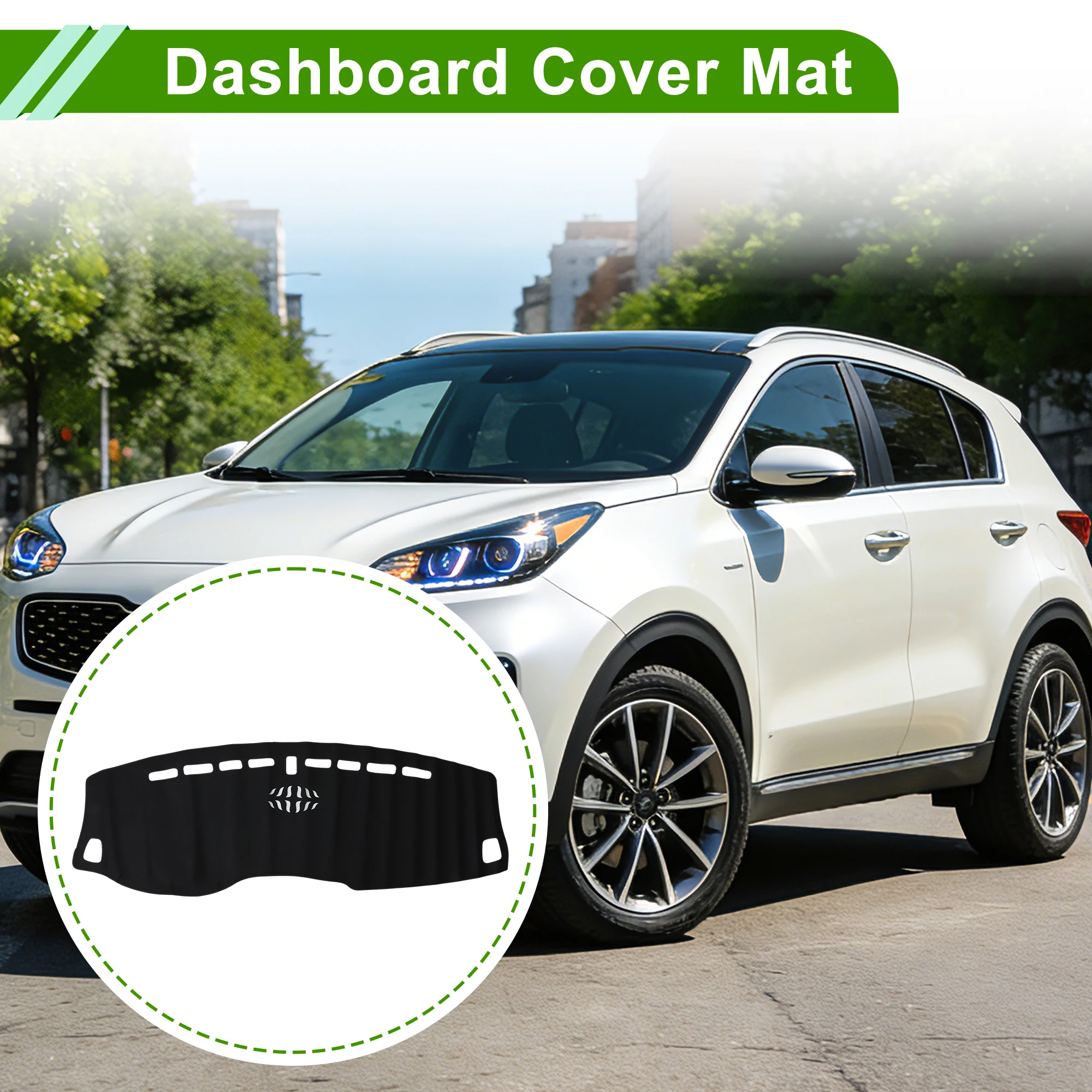 UXCELL Dash Cover for KIA KX5 2019-2021 without Hud Dashboard Cover Leather Black 1 pcs