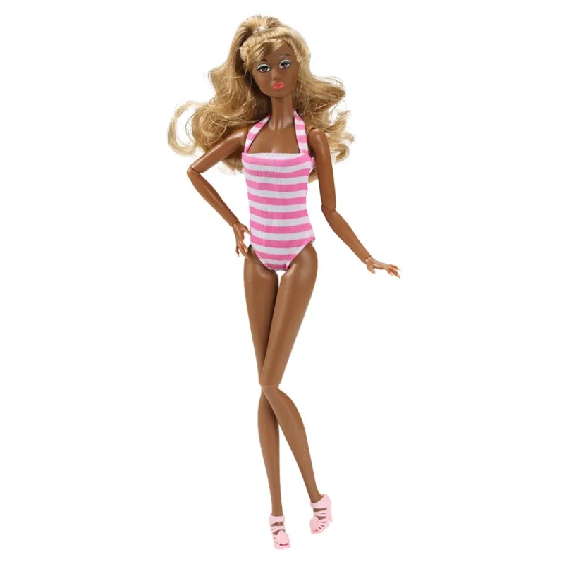 ตุ๊กตาซูเปอร์โมเดลขนาด 32 ซม. พร้อมชุดว่ายน้ำแฟชั่น ตุ๊กตาข้อต่อ BJD ขนาด 1/6 ขยับได้ ผิวขาวดำ แต่งหน้าสวย ของเล่นแต่งตัว DIY