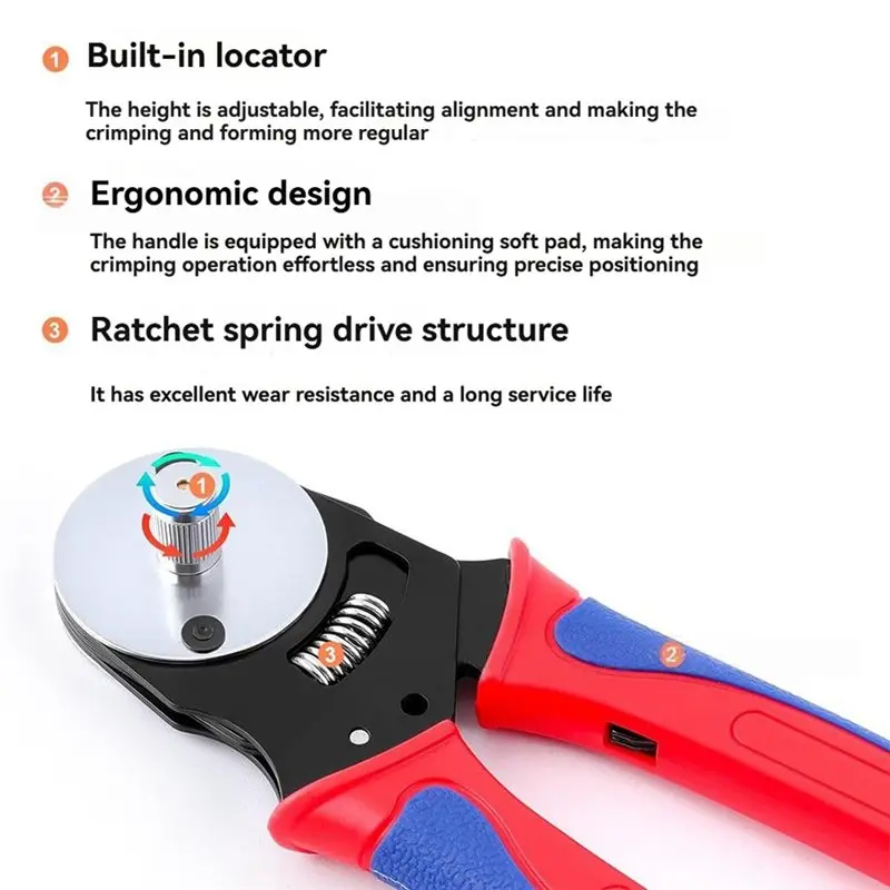 YANA50I For Deutsch Barrel Crimp Tool 12/16/20 Connector 4 Way Indent 8 Impression Type Open Crimper Pin Crimping Tool C