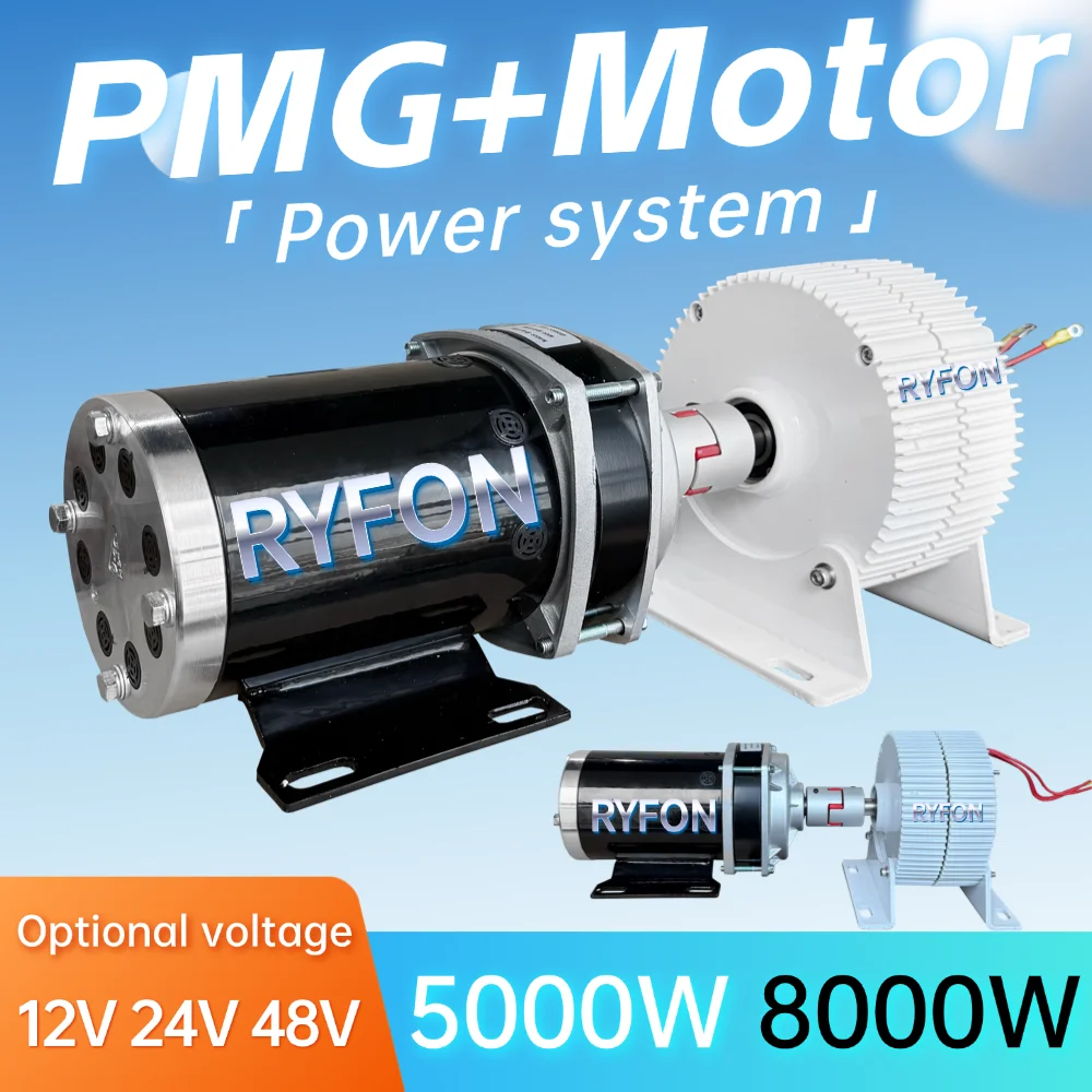 Neuer Energie-Wechselstromgenerator mit DC-Reduktionsmotor 5000W 3-Phasen-Wechselstrom-Permanentmagnetgenerator 12V 24V 48V 8000W