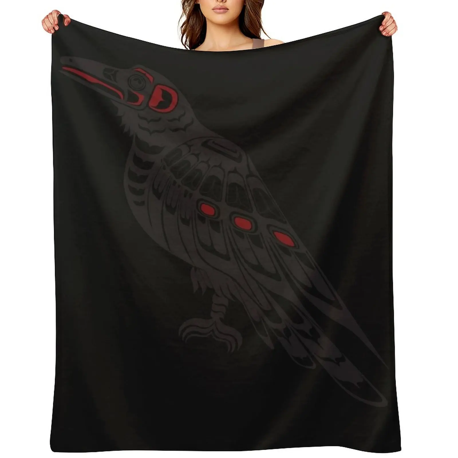 

Pacific Northwest Raven native american salish formline art Crow Classic T-Shirt Throw Blanket Furrys Baby Blankets