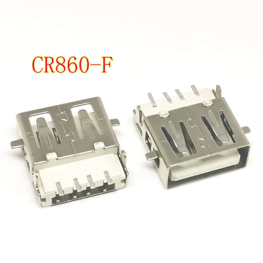 10PCS USB 2.0 4Pin A Type Female Socket Connector G54 2 feet 90 degree Data Transmission Charging