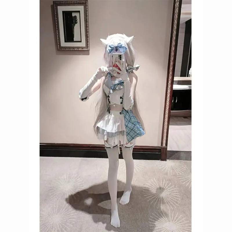 أزياء الفانيليا التأثيرية أنيمي نيكو بارا فستان خادمة جديد أيدول مرحلة الشوكولاتا/فانيليا خادمة مسرحية فستان حفلة الهالوين