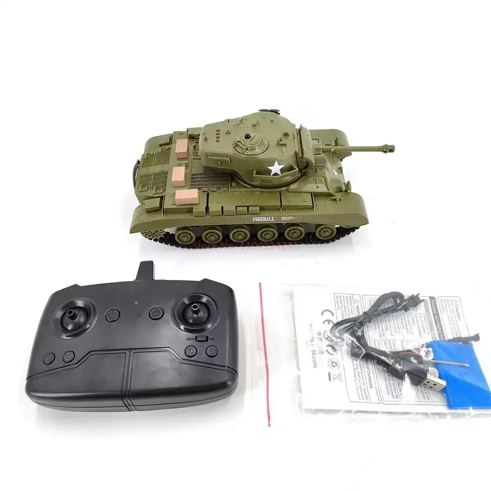 Henglong Us 2,4 g Hz Rc nieuwe afstandsbediening tank roterende draadloze gevechtsimulatie tank model 320 °   Speelgoedcadeau voor kinderen buiten