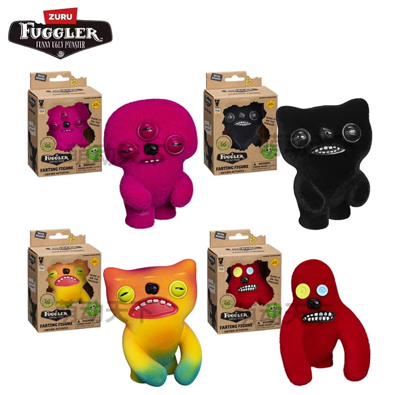 

Fuggler Flocking Doll Blind Box Teeth Monster Farting Action Figures Induction Sound Funny Ugly Cute Mystery Box Toy Trendy Gift