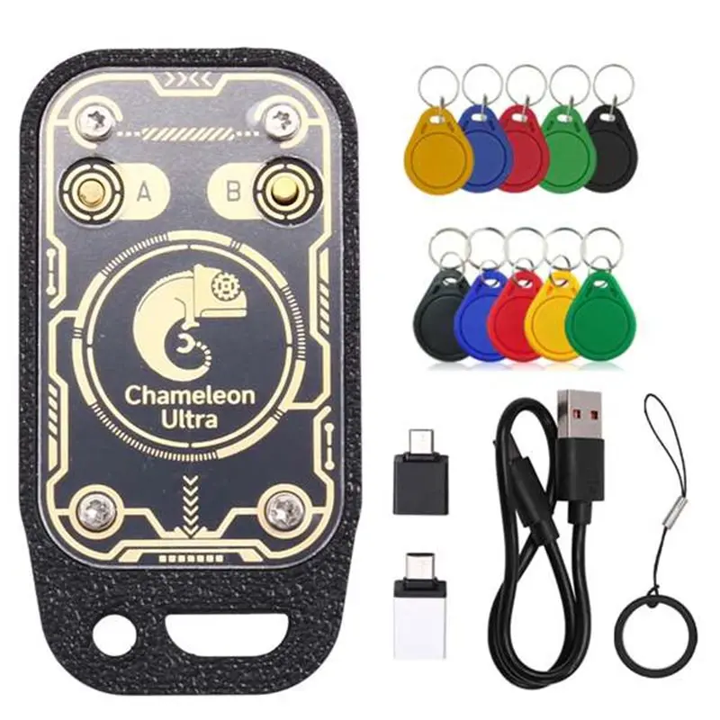 B27B Chameleon Ultra Plus 13.56M 125K RFID Smart Card Emulator+ 5XUID/CUID Keychain Reset+ Automatic Polling IC ID Card Decoder