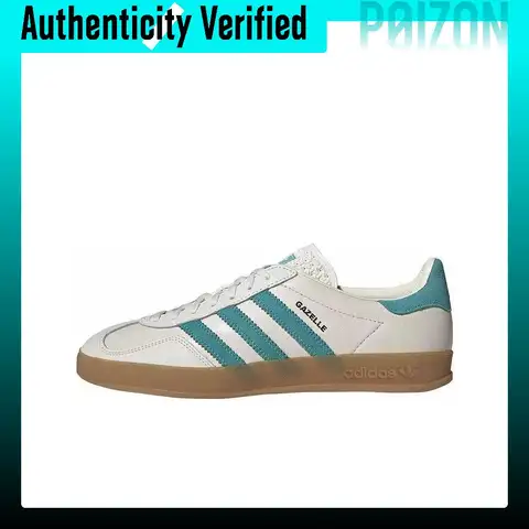 Adidas Originals GAZELLE INDOOR Comfortable Low top Skateboard Shoes Unisex White Blue JI2583