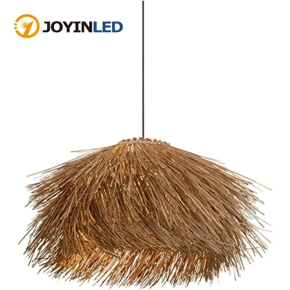 

Vintage Handmade Woven Rattan Pendant Light Led Restaurant Bar Chandeliers Home Decor Hanging Lamp E27 Ceiling Lighting Fixtures