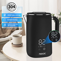 Kettle stainless steel with temperature setting (40°C 100°C) 1.7 liter tea kettle keep warm function LED display with temperatur