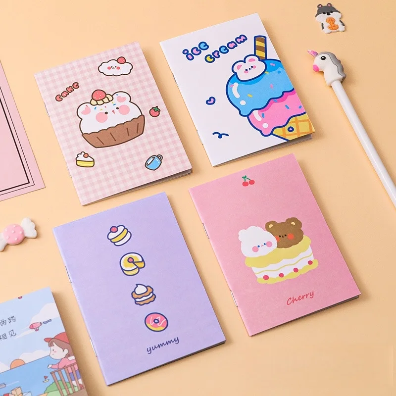 Portable Mini Notebook Cute Stationery Reward Gift for Kids Bear Rabbit Panda Capybara Flower Cow  Student Office Diary Notepad