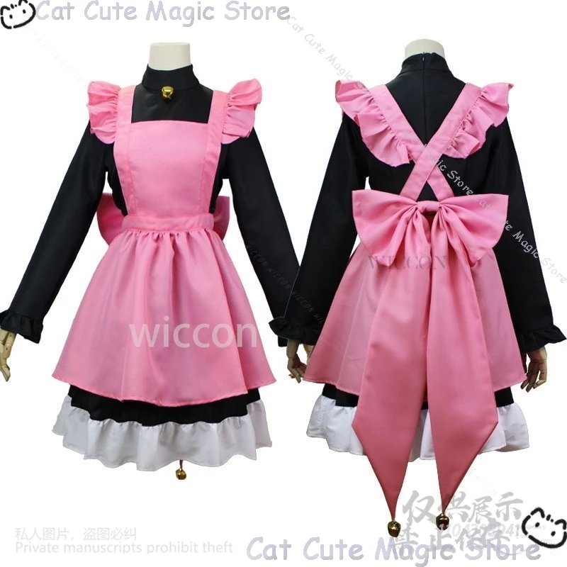 ซากุระอะนิเมะซากุระจับการ์ด Cardcaptor คอสเพลย์เครื่องแต่งกายสีดําแมวสีชมพู Lolita Furry หูวิกผมสาวน่ารักผู้หญิงที่กําหนดเอง