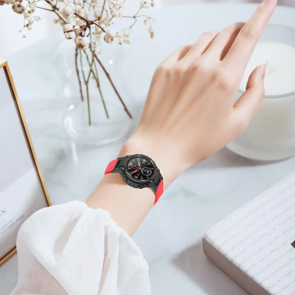 Легкий высококачественный силиконовый ремешок для умных наручных часов, сменный простой в установке ремешок для часов, утолщенный