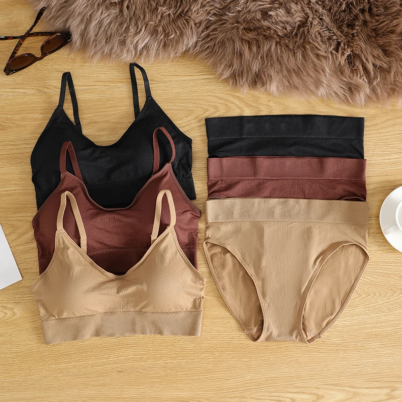 New Design Seamless Bra and Panties Underwear Set Conjuntos Interior Para Mujeres Seamless Bra And P