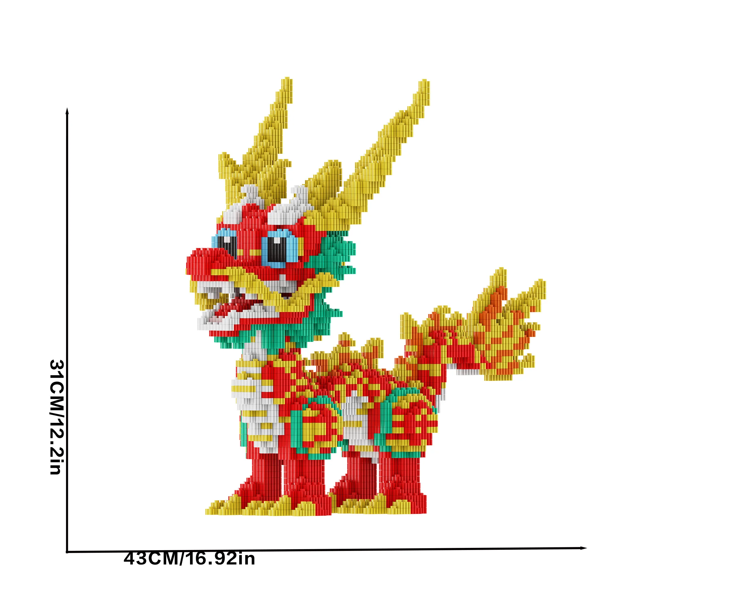 مجموعة مكعبات بناء التنين الميمون المكونة من 11267 - لغز تعليمي ثلاثي الأبعاد، مناسب للتعلم اليدوي، هدية مثالية للعطلات #2