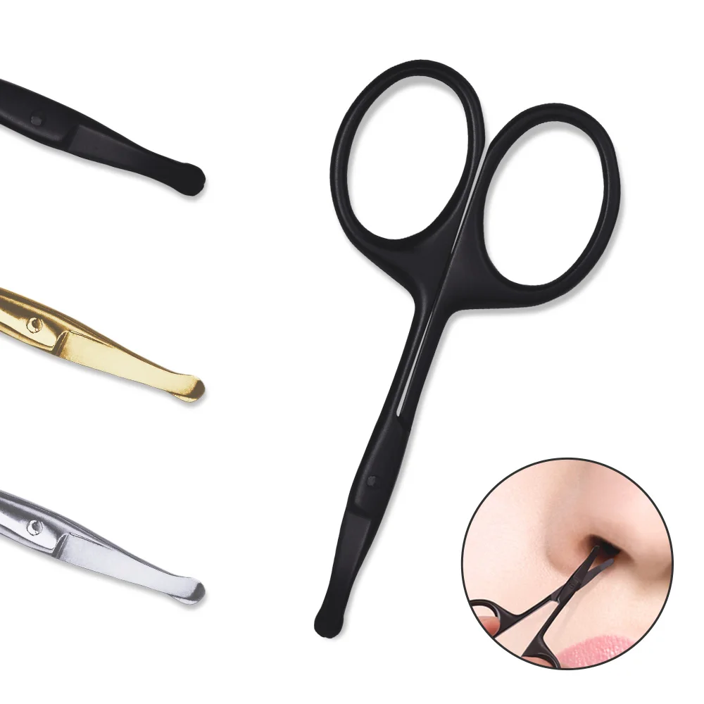 Stainless Steel Makeup Scissors Nose Hair Scissor Rounded Eyebrow Eyelashes Epilator nose Hair Removal Tools  cosmetic tools