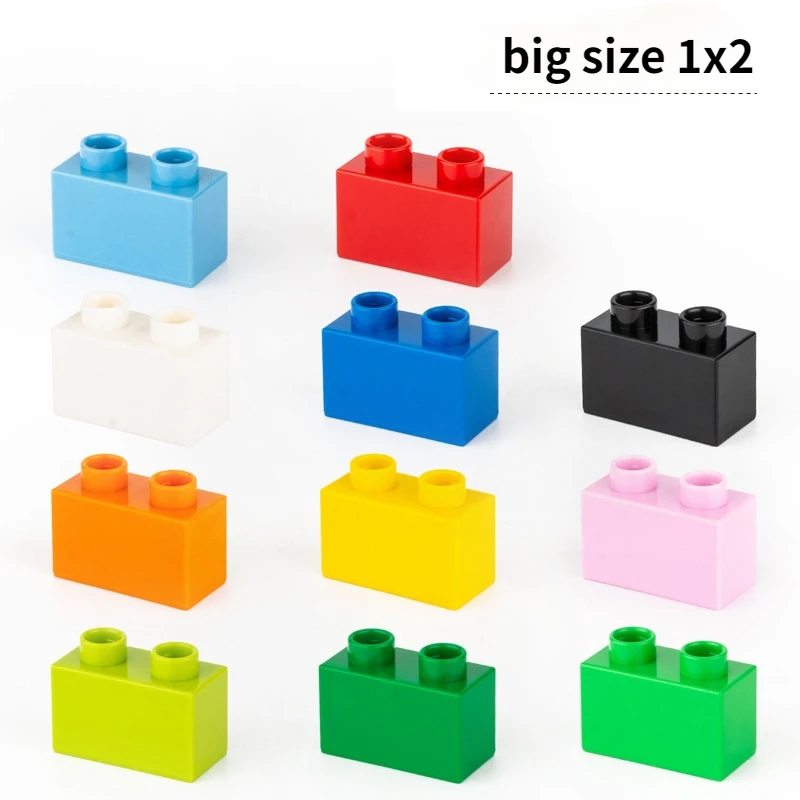 Basic Brick 1x2 10pcs  11 Colors DIY  Classic  Education  Building Blocks Compatible With the Large Bricks Toys For Children