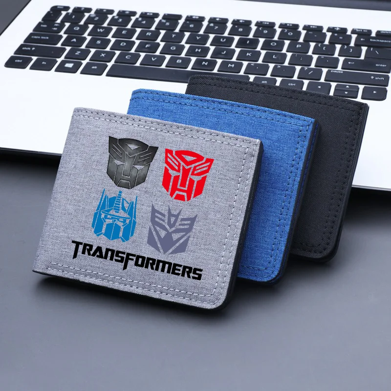 Hasbro Transformers Wallet Men Student Coin Purse Card Holder Portable Small Canvas Storage Bag Credit Card Case Bag Wallet