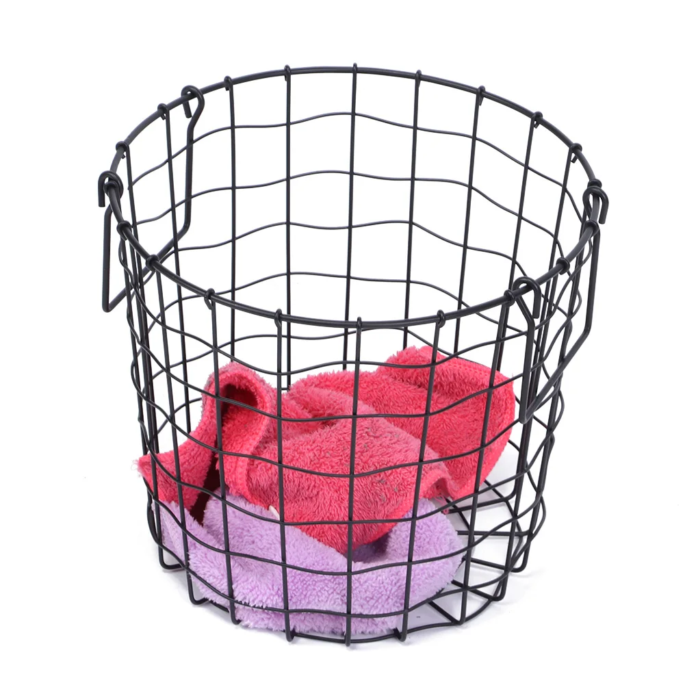 Home Laundry Baskets Bedroom Iron Dirty Clothes Basket With Wheels Dirty Clothes Storage Basket With Handles