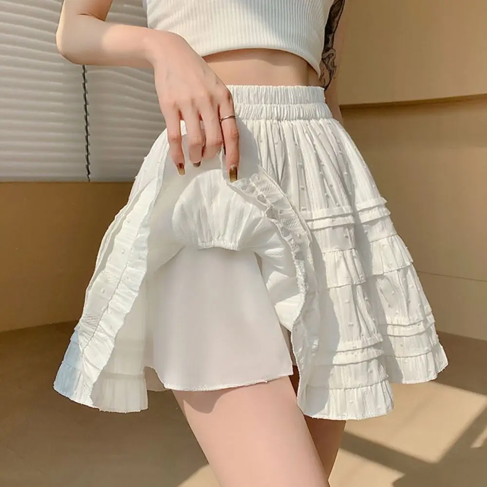 

JK Lolita Dots Shorts Mini Skirt Short Tiered Pleated Mini Skirts Harajuku Dress Pleated Cake Skirt Female Lady